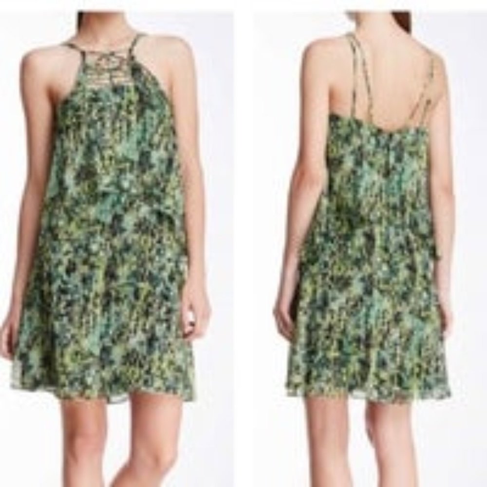 BCBGMaxAzria Kaia Green Silk Dress, S